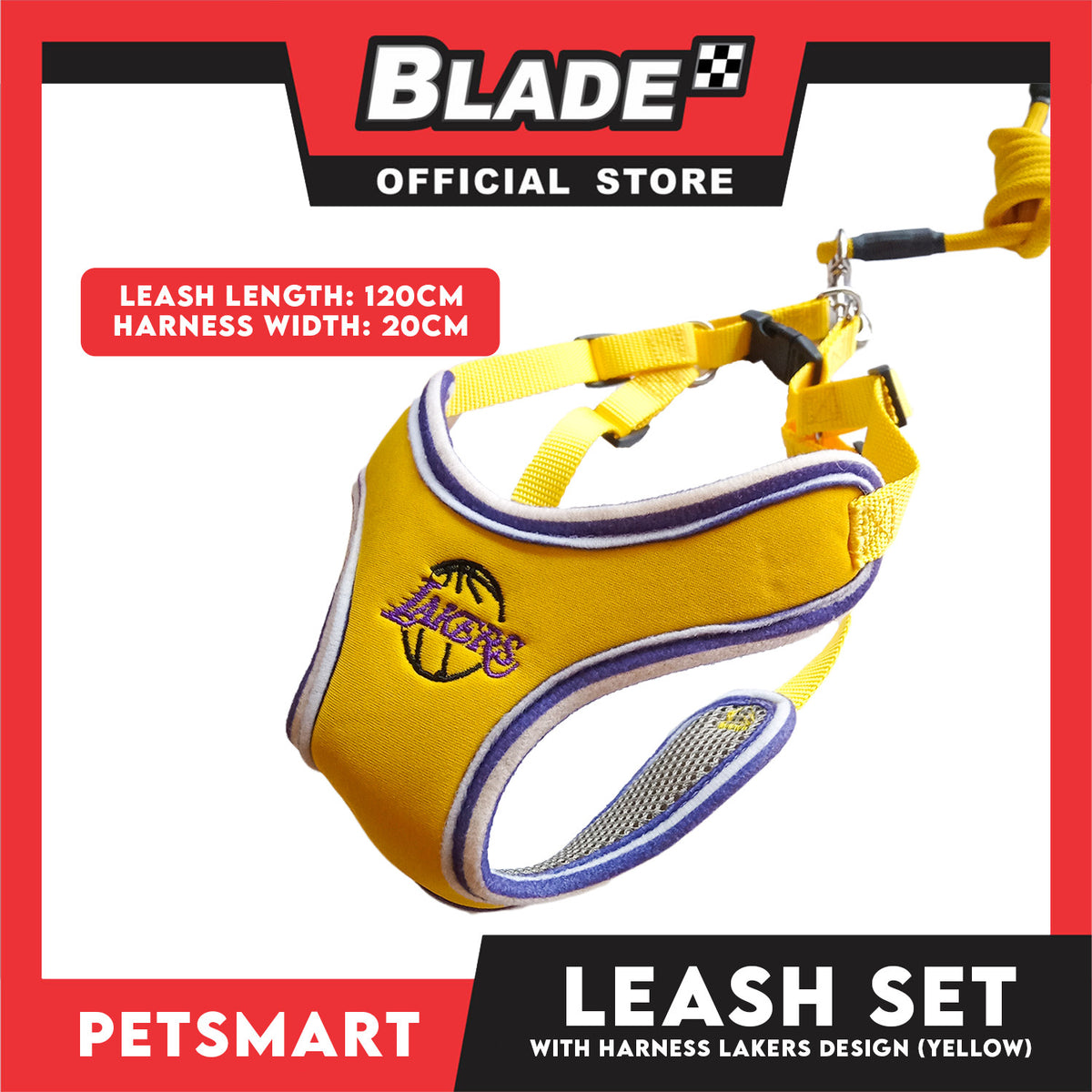 Pet Harness with Leash Lakers Basketball Design