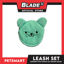 Pet Harness and Leash with Pouch For Small Dogs or Cats (Green) Adjustable Size Cat Print Design