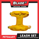 Pet Harness and Leash with Pouch For Small Dogs or Cats (Orange) Adjustable Size Cat Print Design