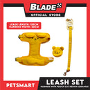 Pet Harness and Leash with Pouch For Small Dogs or Cats (Orange) Adjustable Size Cat Print Design