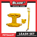 Pet Harness and Leash with Pouch For Small Dogs or Cats (Orange) Adjustable Size Cat Print Design