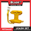 Pet Harness and Leash with Pouch For Small Dogs or Cats (Orange) Adjustable Size Cat Print Design