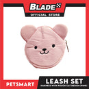 Pet Harness and Leash with Pouch For Small Dogs or Cats (Pink) Adjustable Size Cat Print Design
