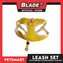 Pet Harness with Leash (Yellow) Flower Design