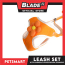 Pet Harness with Leash (Orange) Flower Design