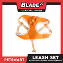 Pet Harness with Leash (Orange) Flower Design
