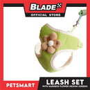 Pet Harness with Leash (Green) Flower Design
