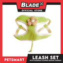 Pet Harness with Leash (Green) Flower Design