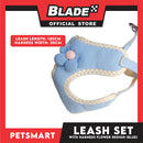 Pet Harness with Leash (Blue) Flower Design