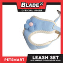 Pet Harness with Leash (Blue) Flower Design