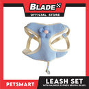 Pet Harness with Leash (Blue) Flower Design