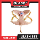 Pet Harness with Leash (Pink) Flower Design