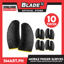 10pcs Gaming Finger Sleeves for Mobile Gaming (Black/Yellow)