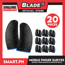20pcs Gaming Finger Sleeves for Mobile Gaming (Black/Blue)
