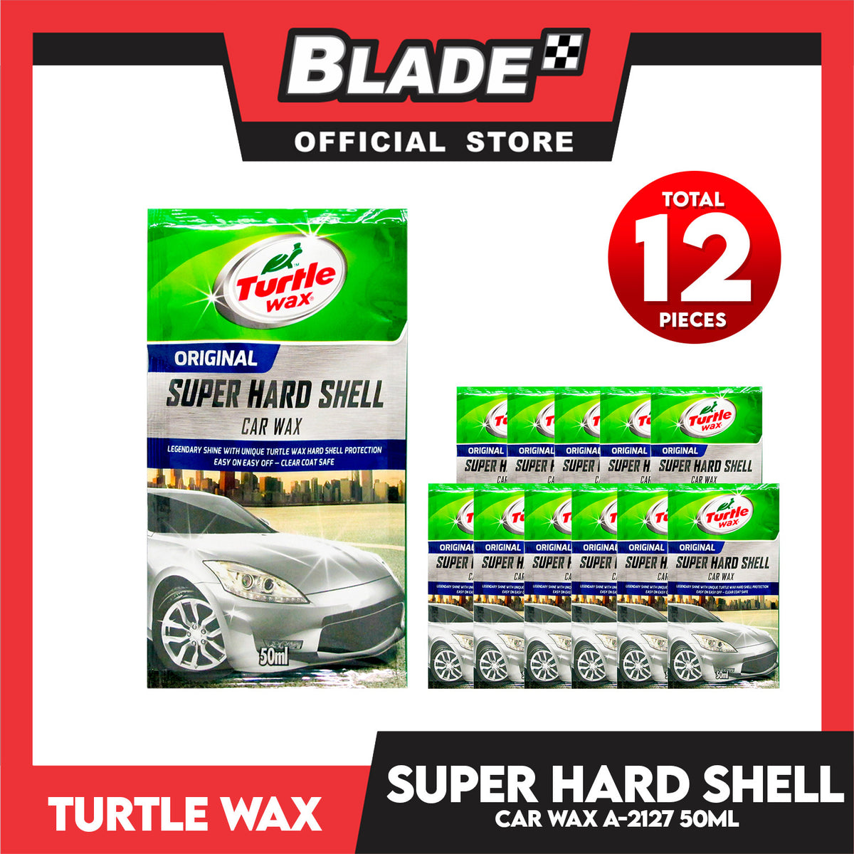 12pcs Turtle Wax Super Hard Shell Car Wax 50mL
