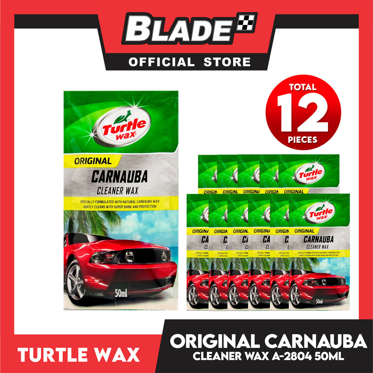 12pcs Turtle Wax Carnauba Cleaner Wax A-2804 50mL