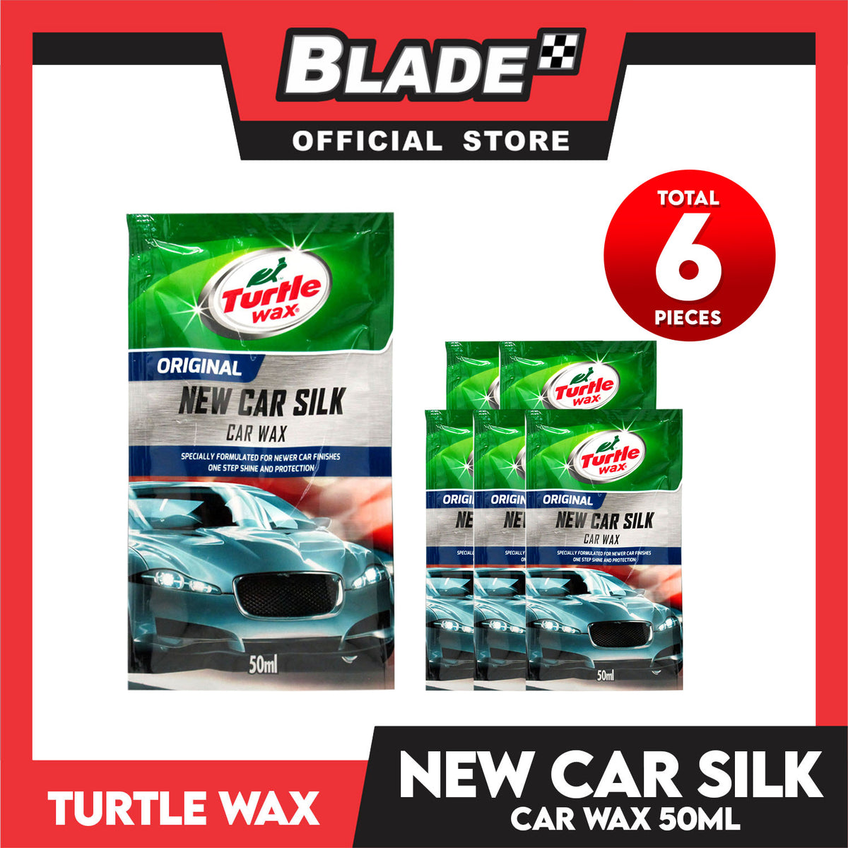 6pcs Turtle Wax New Car Silk Car Wax A-2808 50mL