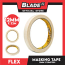 Flex Stick Masking Tape 12mm x 22meters (Beige) General Purpose for Home and Office use