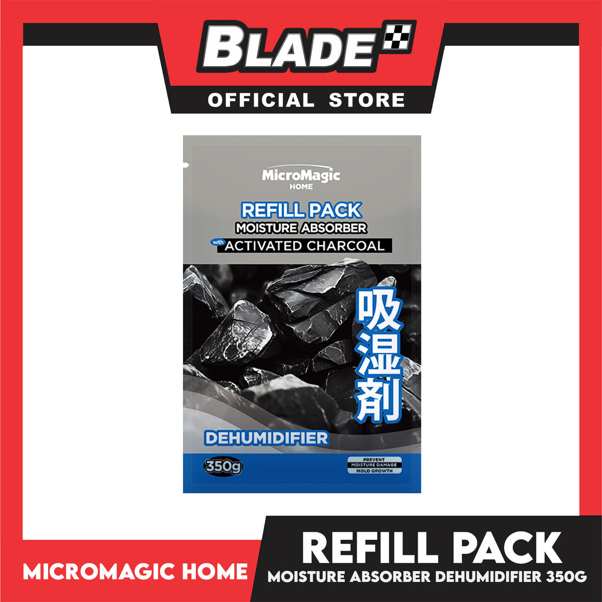 Micromagic Home Dehumidifier Refill Pack Moisture Absorber with Activated Charcoal 350g