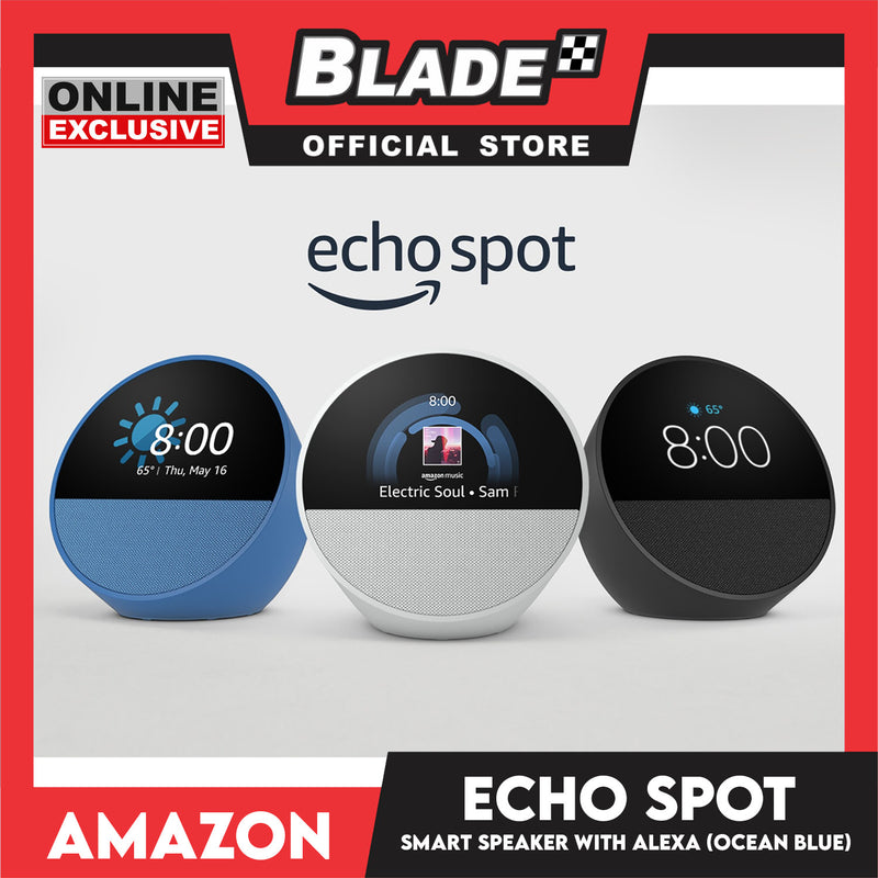 Amazon Echo Spot Smart Speaker with Alexa (Ocean Blue) – blade.ph