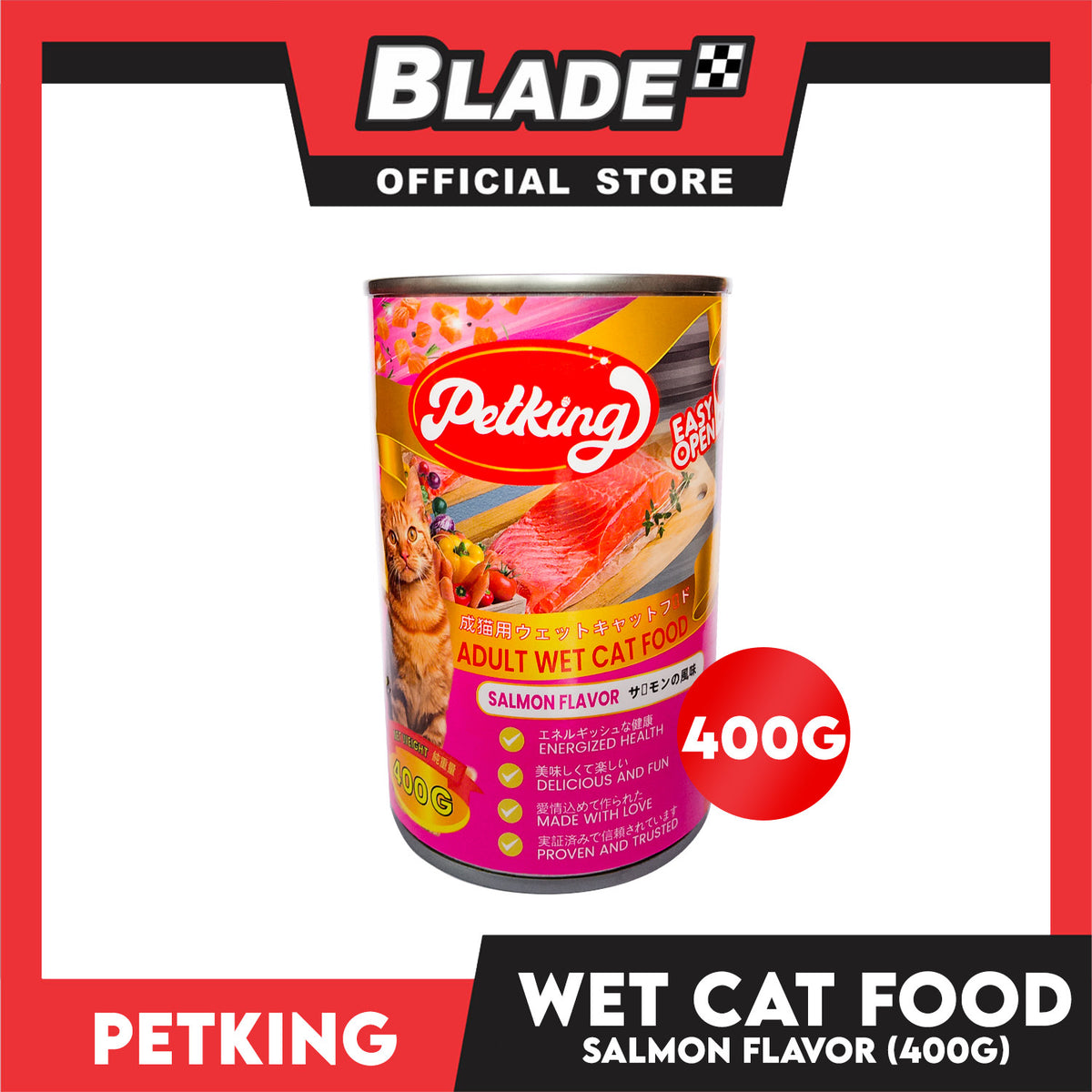 Petking Salmon Flavor Adult Cat Wet Food 400g