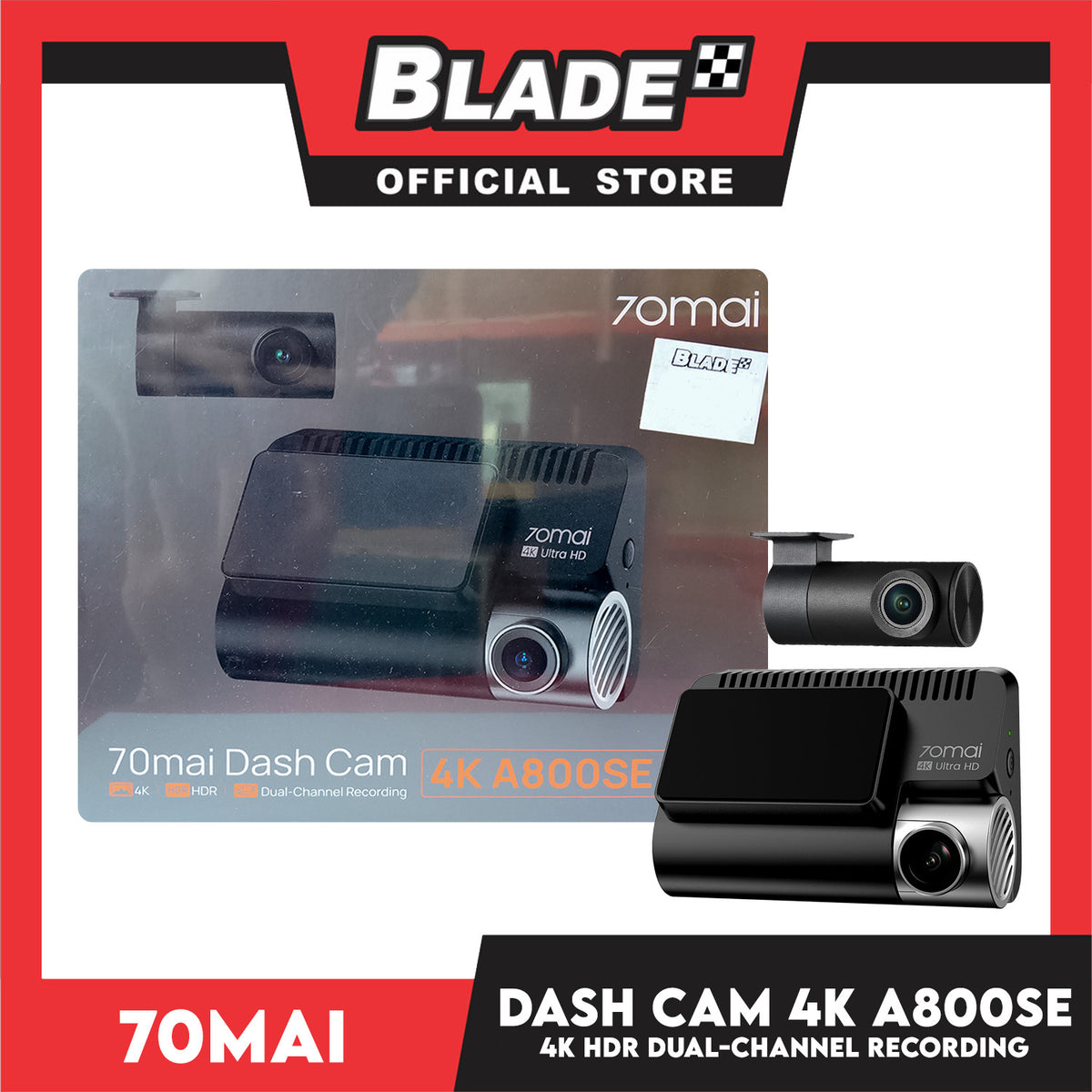 70mai Dash Camera 4K A800SE Set Dual Channel Recording