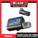 70mai Dash Camera 4k T800 HDR Set 1440P 3-Channel Recording Built-on GPS