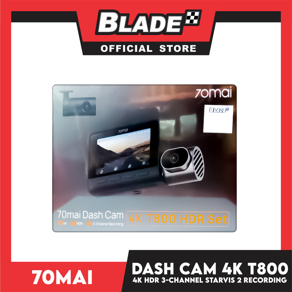 70mai Dash Camera 4k T800 HDR Set 1440P 3-Channel Recording Built-on G ...