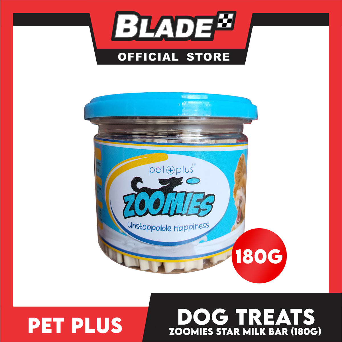 Pet Plus Zoomies Star Milk Bars Dog Treat 180g