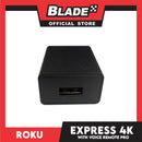Roku Express 4K with Voice Remote Pro - Roku Streaming Device 4K/HDR, Rechargeable Roku Remote, Hands-Free Controls, Lost Remote Finder, Free &amp; Live TV