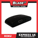 Roku Express 4K with Voice Remote Pro - Roku Streaming Device 4K/HDR, Rechargeable Roku Remote, Hands-Free Controls, Lost Remote Finder, Free &amp; Live TV