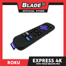 Roku Express 4K with Voice Remote Pro - Roku Streaming Device 4K/HDR, Rechargeable Roku Remote, Hands-Free Controls, Lost Remote Finder, Free &amp; Live TV