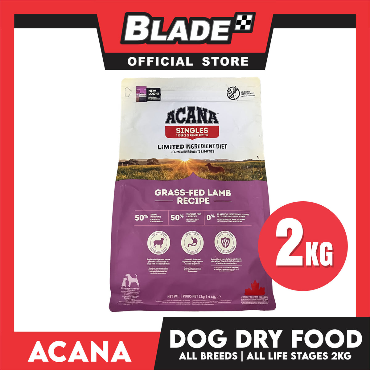 Acana Grass-Fed Lamb Recipe Dog Food 2kg - Limited Ingredient Diet