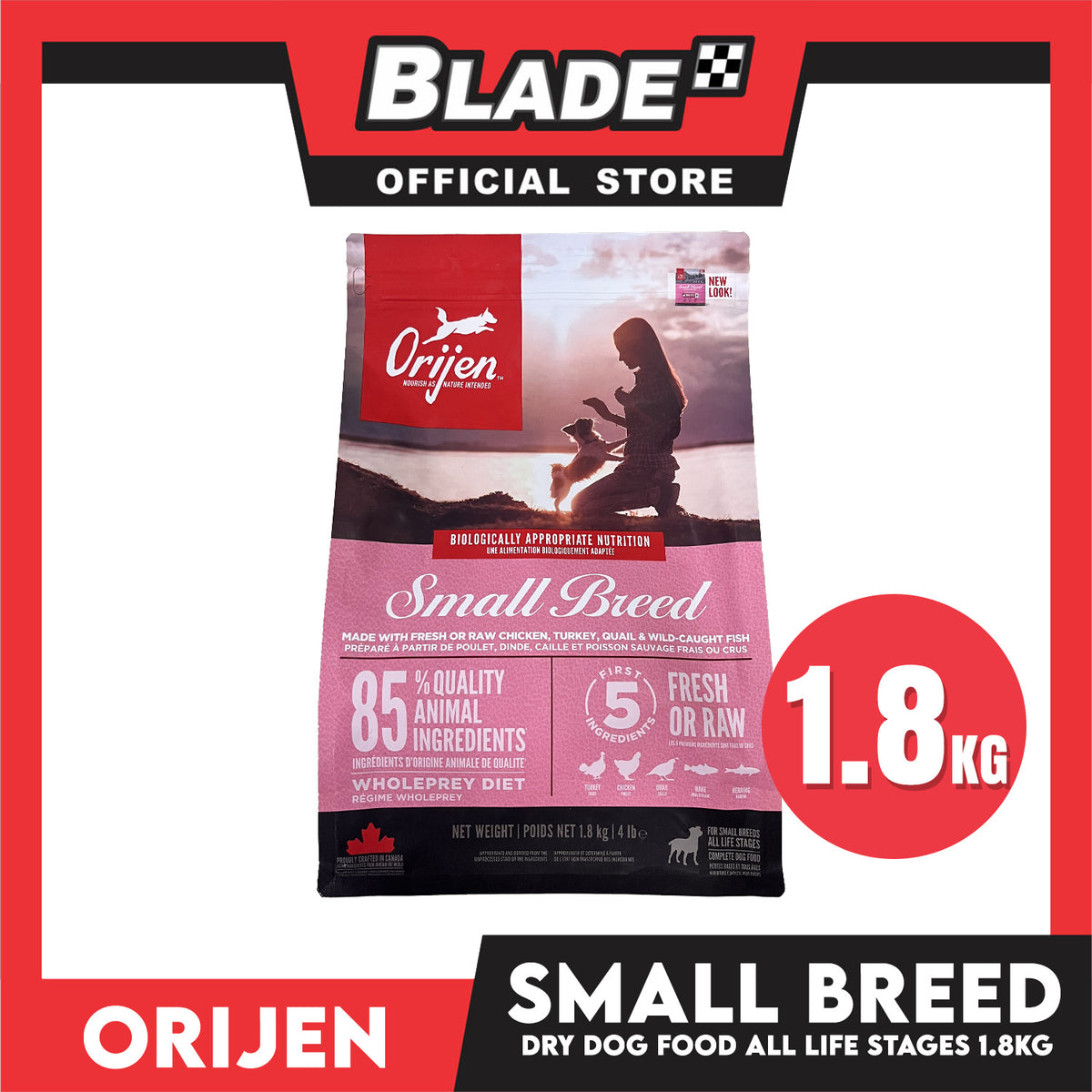 Orijen Dog Food fo All Small Breeds 1.8kg - No Grain Ingredients