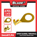 4pcs Electric Lugs Ring Type Terminal Gold Plated Ring 8mm (M8) Golden Brass Non-insulated Coppera