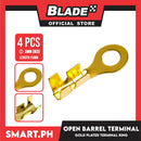 4pcs Electric Lugs Ring Type Terminal Gold Plated Ring 3mm (M3) Golden Brass Non-insulated Copper
