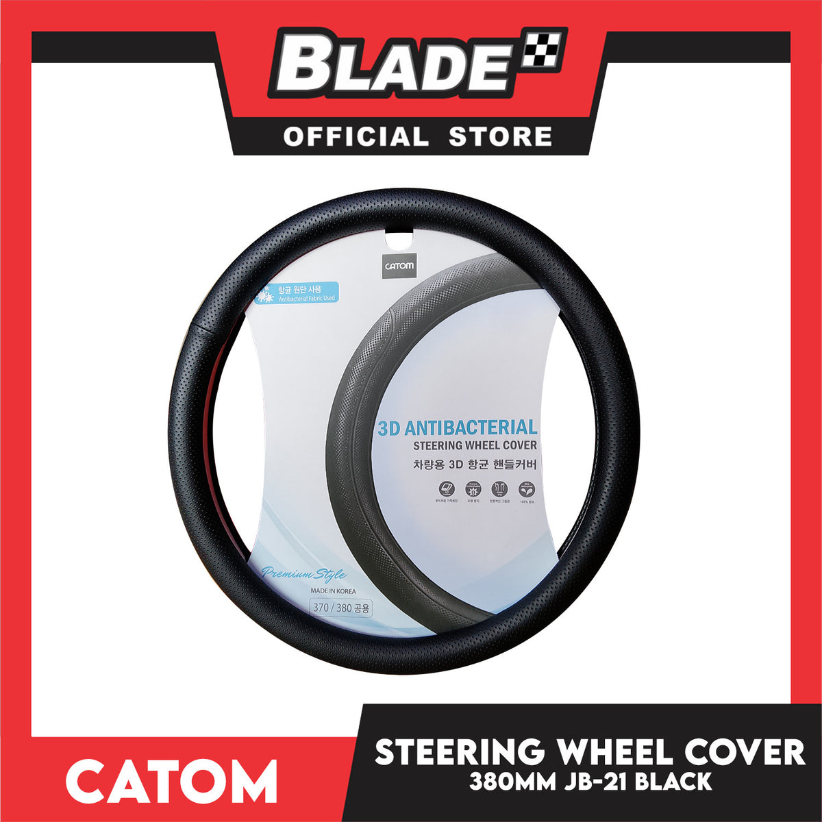 Catom 3D Steering Wheel Cover 370m-380mm Antibacterial Fabric Used