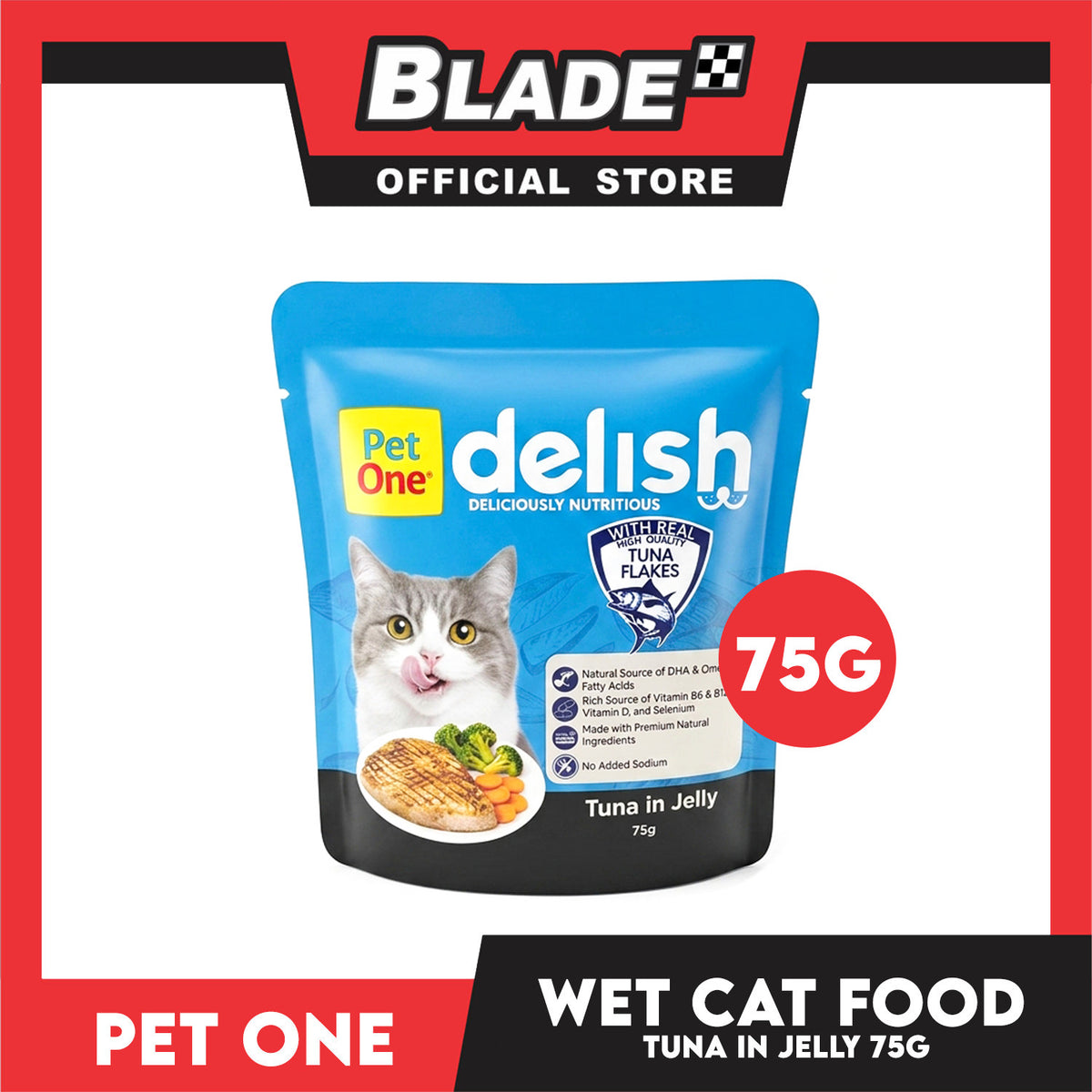 Pet One Delish Tuna in Jelly Cat Wet Food 75g