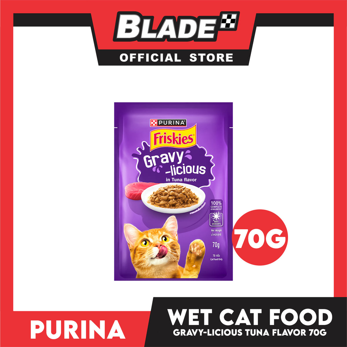 Purina Friskies Gravy-licious Tuna Flavor for Adult Cat Wet Food 70g
