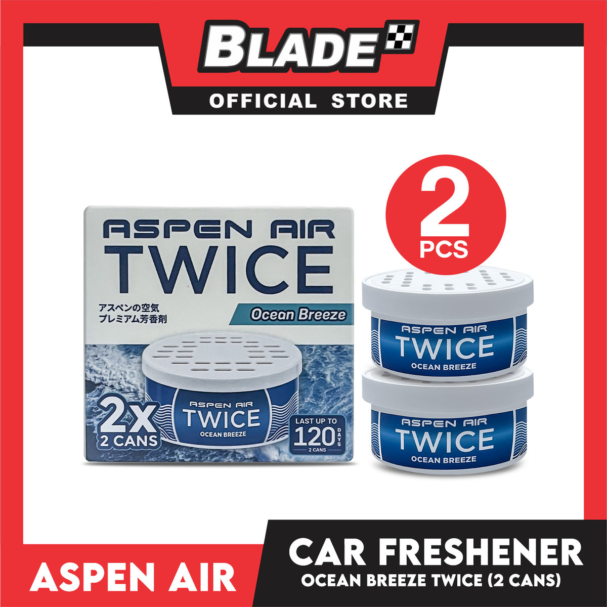 Aspen Air Twice (Ocean Breeze) Car Air Freshener - 2 Cans