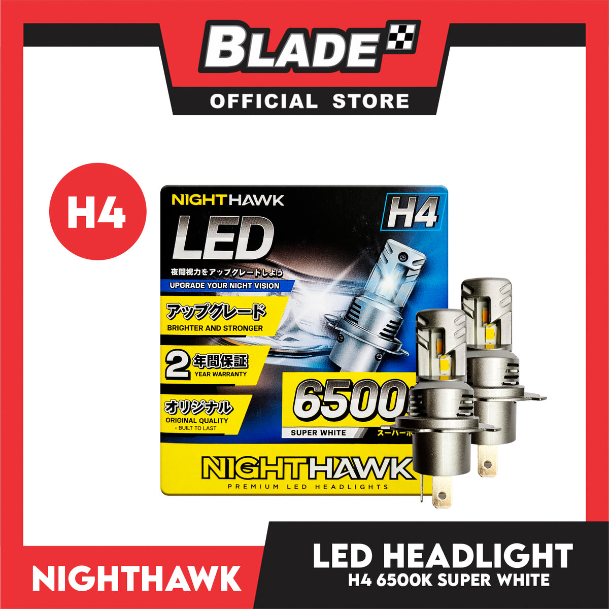 NightHawk LED H4 (6500K) HeadLight 12V/24V Super White
