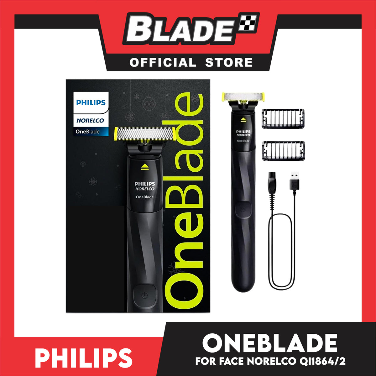 Philips Norelco OneBlade Electric Shaver Trimmer With Multiple Combs, Dual-Sided Blade