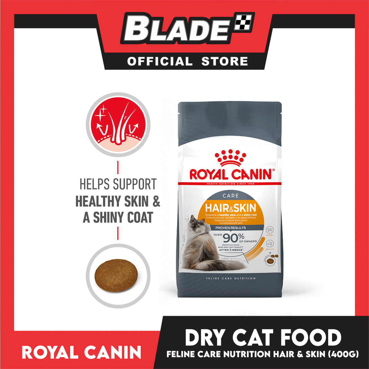 Royal Canin Hair and Skin Care (400g) Adult Dry Cat Food - Feline Care Nutrition