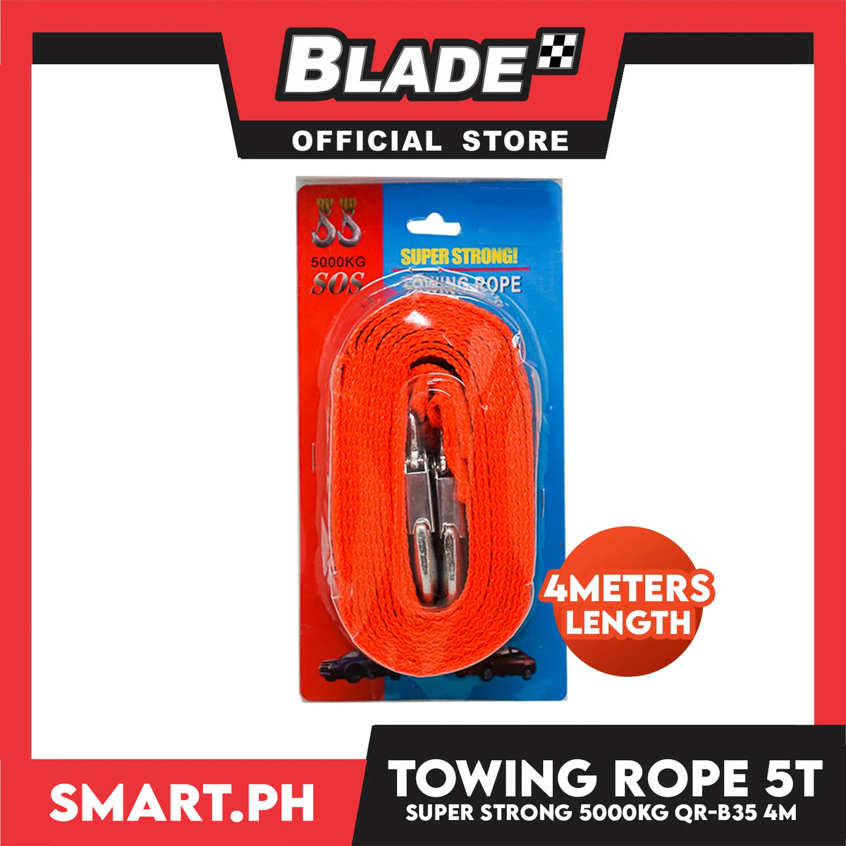 Towing Rope 5T Super Strong QR-B35 Length 4 meters