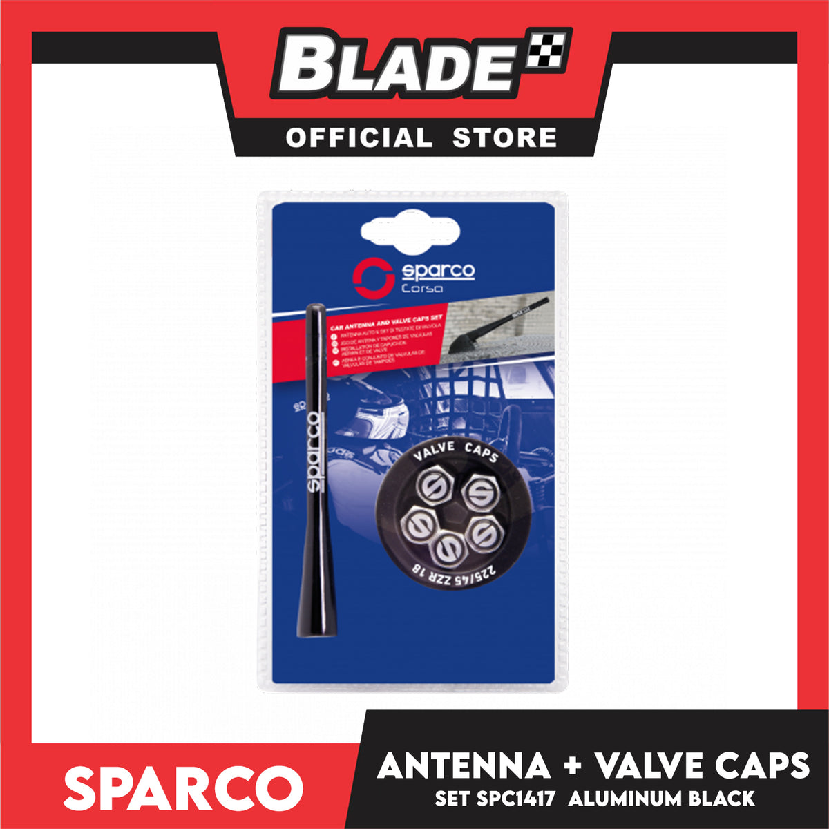 Sparco SPC1417 Antenna and Wheel Valve Caps