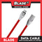 Blade Data Cable Denim and Zinc Alloy Micro-USB 2.4A LS29 1000mm for Android (Assorted Colors)