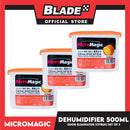 3pcs Micromagic Dehumidifier 500ml (Citrus) Eliminates Musty Odor, Suitable For Your Car And Closets
