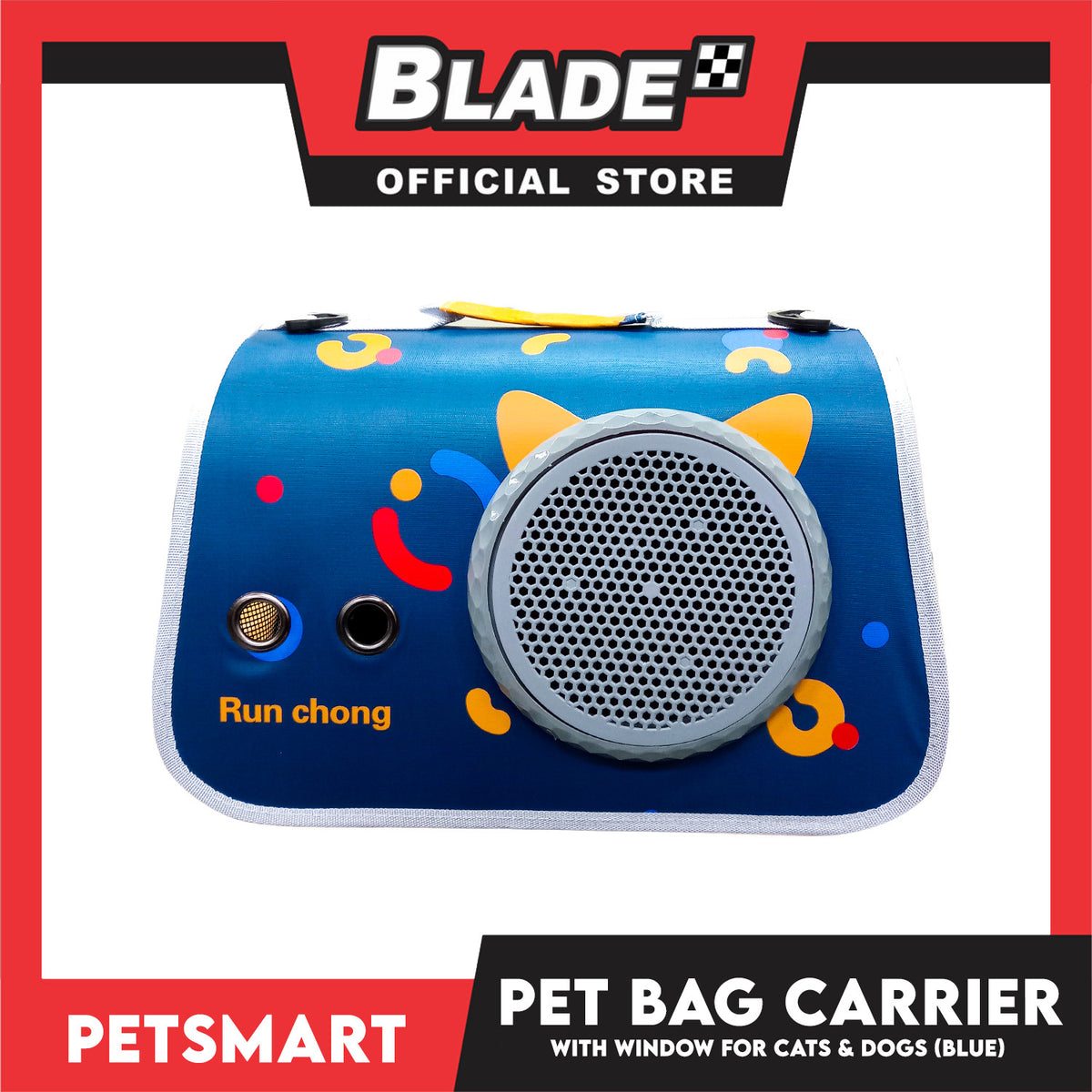 Pet Bag Carrier with Window for Cats and Dogs (Blue) 40cm x 27cm x 27cm
