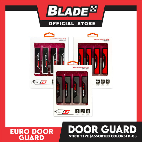 Euro Door Guard, Car Door Anti-Collision Strip D-03 TRD Designs, Stick Type (Assorted Colors)