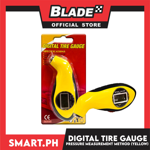 Digital Tire Gauge Pressure Measurement Method (Yellow)